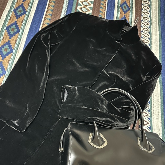 Long Velvet jacket coat - Liz Claiborne / velvet blazer - Picture 3 of 15